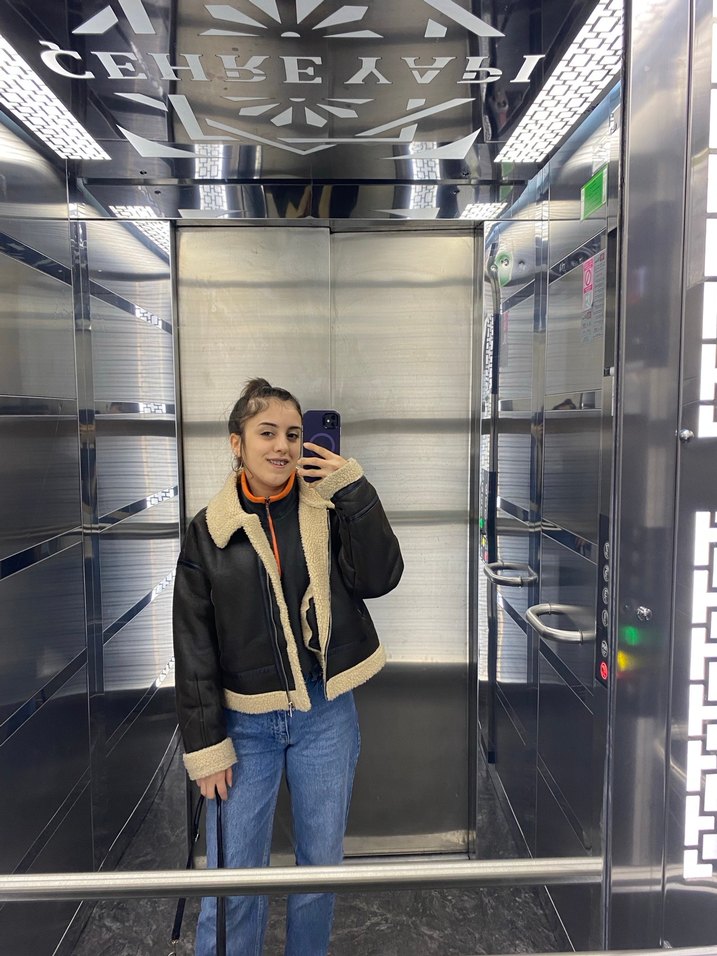 Kürklü Kahverengi Deri Kadın Ceket - Görsel 3