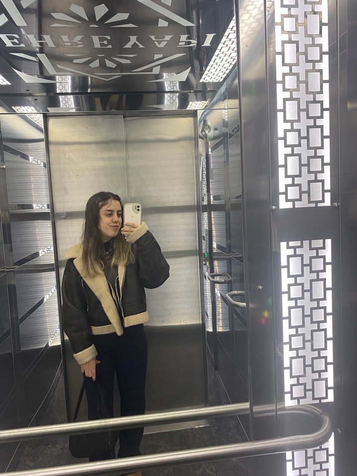 Kürklü Kahverengi Deri Kadın Ceket - Görsel 4