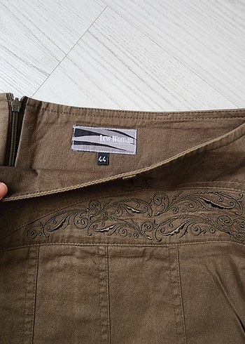 Bej Pilili Midi Hamile Etek - Görsel 2