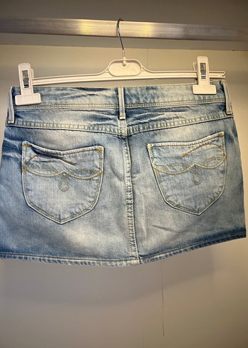 Mavi Jeans Bağlamalı Açık Mavi Mini Denim Etek