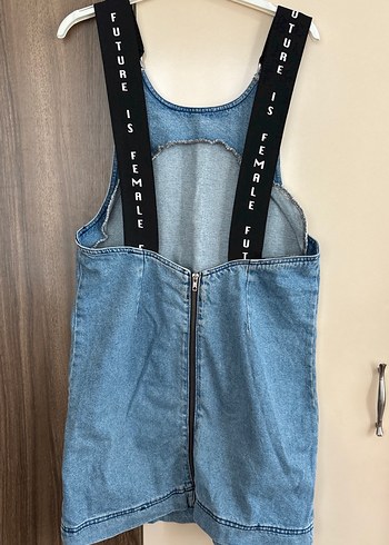 Kadın Mavi Denim Askılı Tulum - Görsel 3