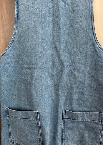 Kadın Mavi Denim Askılı Tulum - Görsel 2