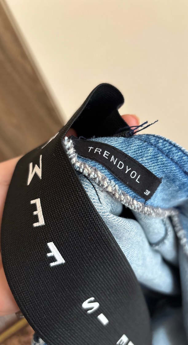 Kadın Mavi Denim Askılı Tulum - Görsel 5