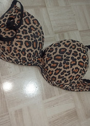 Leopar Desenli Kahverengi Sütyen