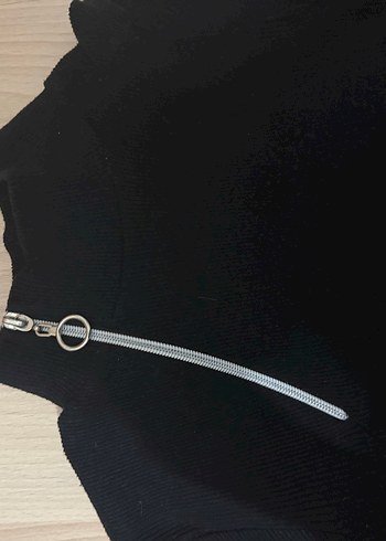 Kadın Siyah Fermuarlı Yarım Balıkçı Kazak - Görsel 3