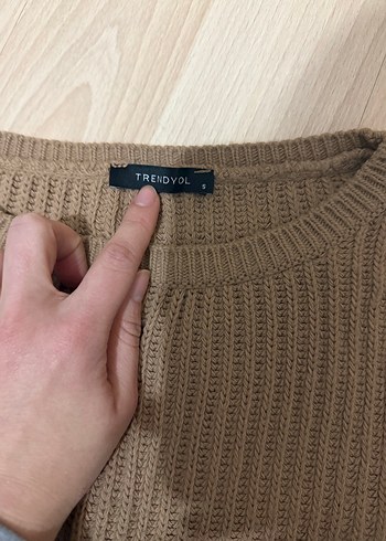 Kahverengi Triko Kadın Kazak - Görsel 2