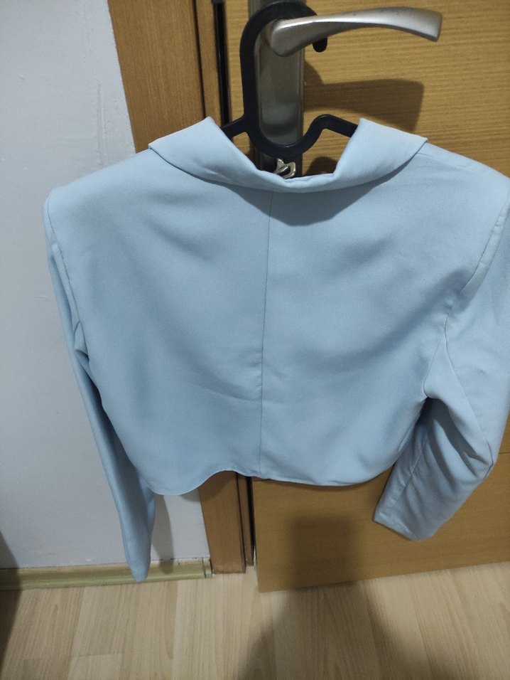 Mavi Mini Kadın Blazer Ceket - Görsel 4