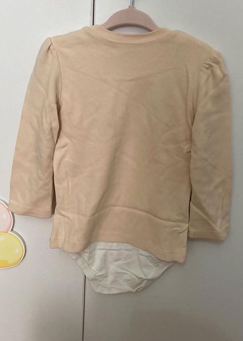 Uzun Kollu Bej Kız Bebek Body - Görsel 2