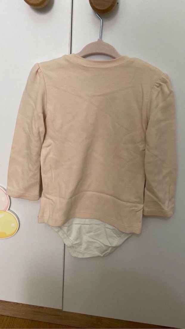 Uzun Kollu Bej Kız Bebek Body - Görsel 2