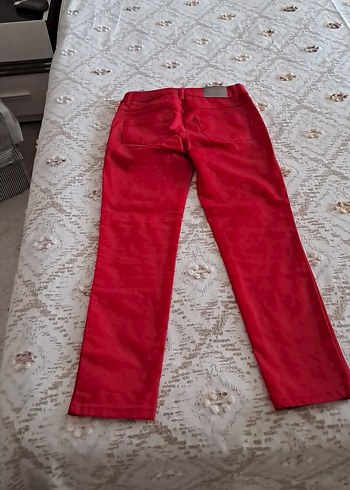LC Waikiki Düğmeli Parlak Kırmızı Kız çocuk Pantolon