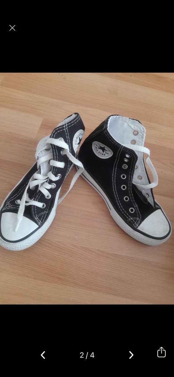 Siyah Beyaz çocuk converse - Görsel 2