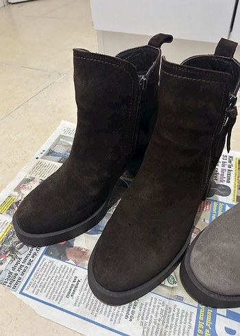 Tergan Hakiki Süet Deri Topuklu Kadın Bot - Görsel 11