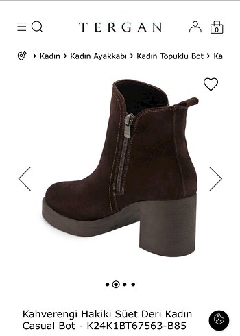 Tergan Hakiki Süet Deri Topuklu Kadın Bot - Görsel 2