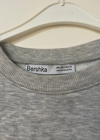 Bershka Gri Kısa Kadın Sweatshirt
