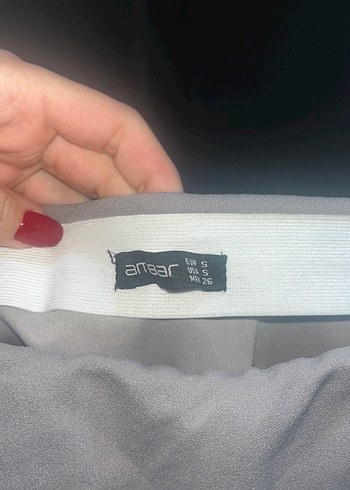 Gri Midi Hamile Drapeli Etek - Görsel 2