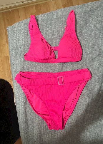 Pembe Kemerli Strappy Bikini