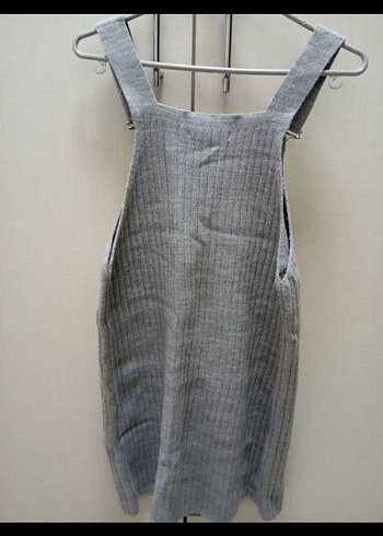 Gri Kareli Midi Triko Elbise - Görsel 3