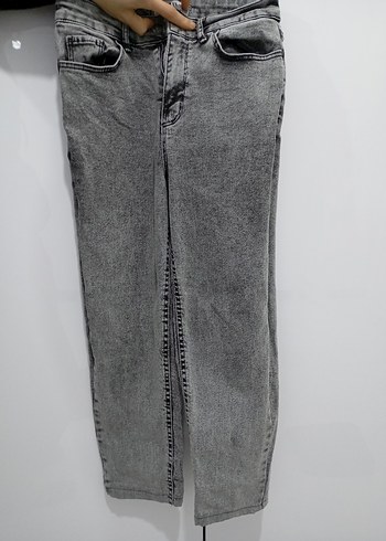 Gri Kemerli Kadın Midi Kot Pantolon - Görsel 2