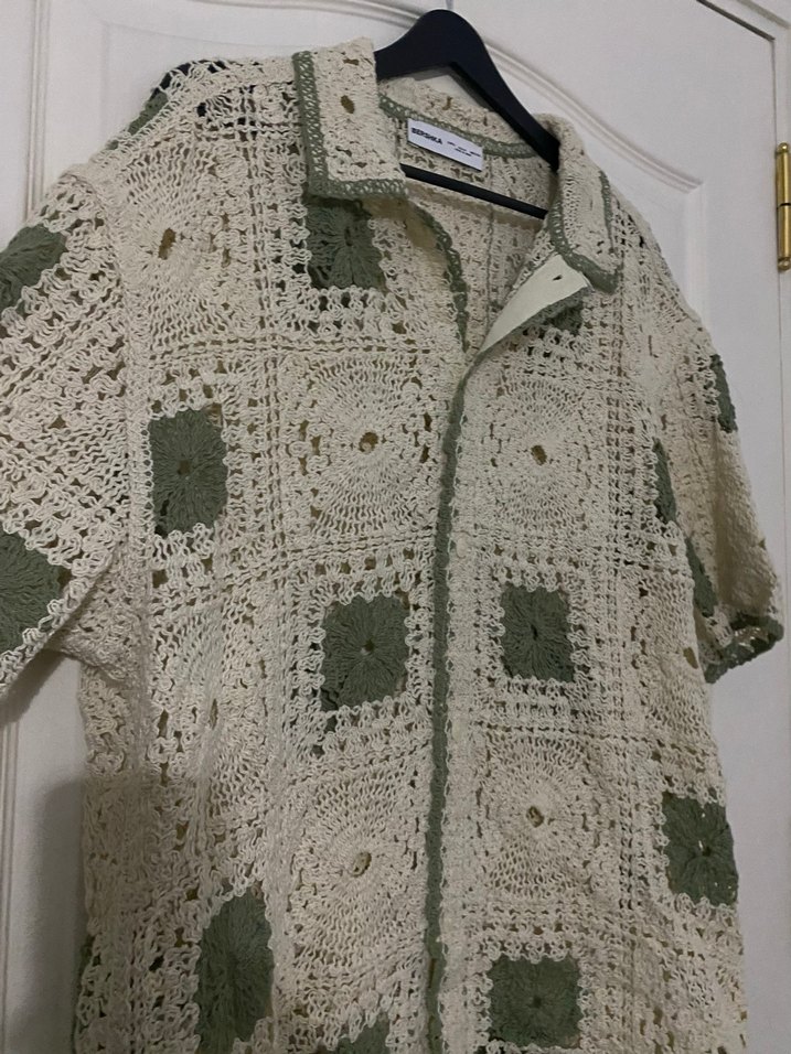 Nakışlı Bohem Örgü gömlek - Görsel 3