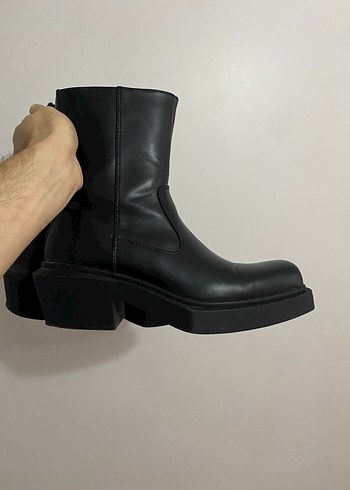 Siyah Gotik unisex Bot Kalın Topuk - Görsel 2