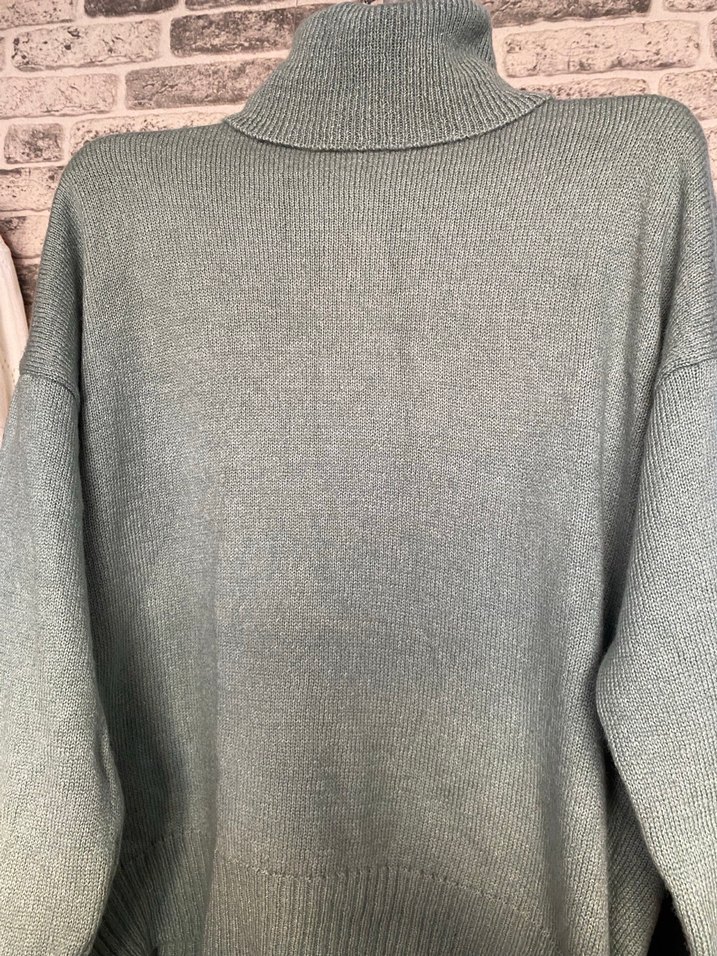 Gri Boğazlı Örgü Kadın Kazak - Görsel 2