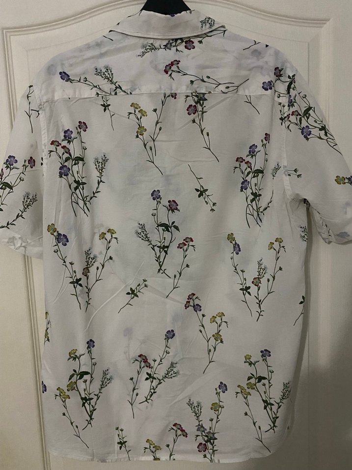 H&M Çiçek Desenli Erkek Kısa Kollu Gömlek - Görsel 4