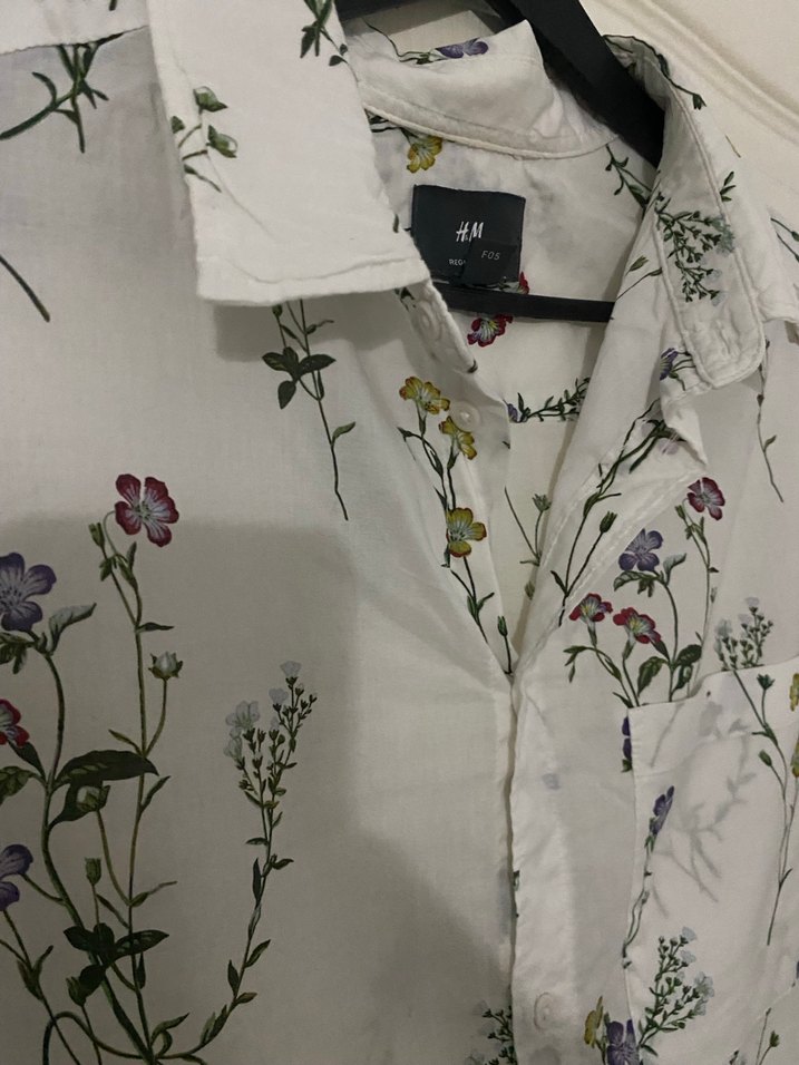 H&M Çiçek Desenli Erkek Kısa Kollu Gömlek - Görsel 2