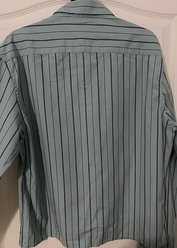 Erkek Gri Çizgili Uzun Kollu kısa Gömlek - Görsel 4