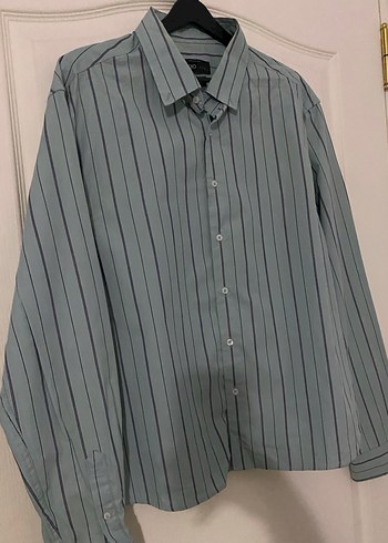 Erkek Gri Çizgili Uzun Kollu kısa Gömlek - Görsel 2