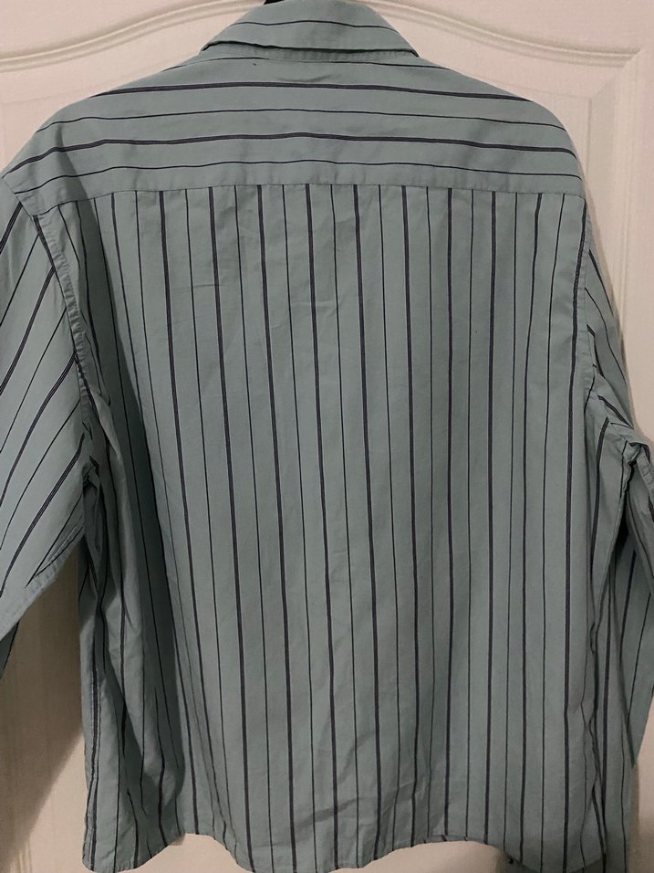 Erkek Gri Çizgili Uzun Kollu kısa Gömlek - Görsel 4