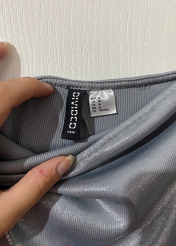 m Beden H&M Gümüş Renk Şık Gece Elbisesi