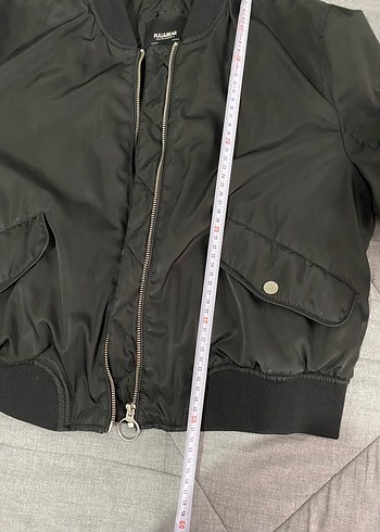 l Beden Fermuarlı Siyah Kadın Streetwear Ceket