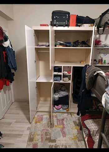 Çocuk Gardırop Beyaz Kapaklı - Görsel 4