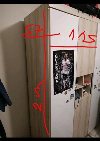 Çocuk Gardırop Beyaz Kapaklı - Görsel 3