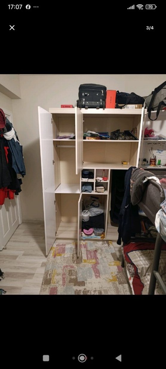 Çocuk Gardırop Beyaz Kapaklı - Görsel 4