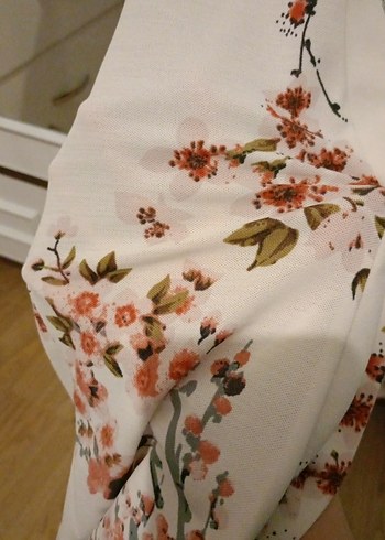 Uzun Beyaz Bohem Desenli Kadın Kimono - Görsel 4