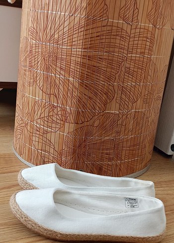 Beyaz Kadın Espadril Babet Ayakkabı - Görsel 4