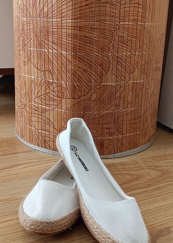 Beyaz Kadın Espadril Babet Ayakkabı - Görsel 2