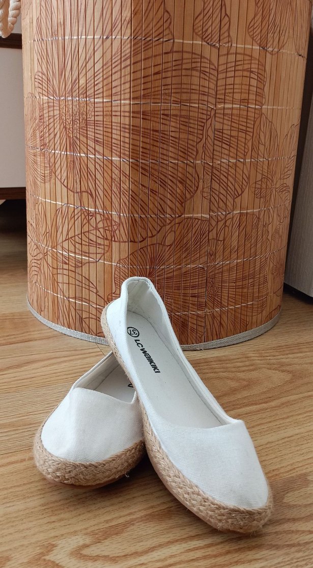 Beyaz Kadın Espadril Babet Ayakkabı - Görsel 2