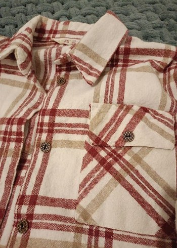 Düğmeli Kadın Ekoseli Oduncu Gömlek - Görsel 3