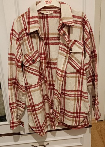 Düğmeli Kadın Ekoseli Oduncu Gömlek - Görsel 4