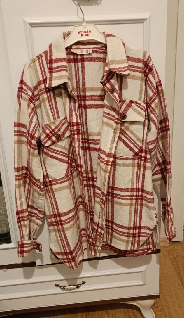 Düğmeli Kadın Ekoseli Oduncu Gömlek - Görsel 4