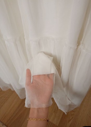 Uzun Beyaz Tül Etek - Görsel 3