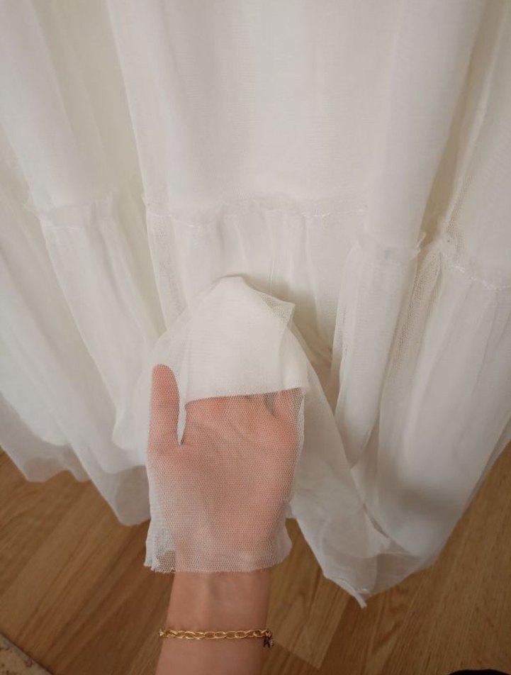 Uzun Beyaz Tül Etek - Görsel 3