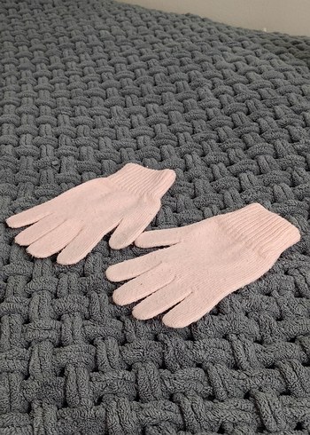 Kız Çocukları için Pembe Örgü Eldiven - Görsel 3