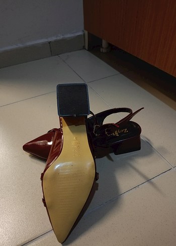 Bordo Tokalı Topuklu Kadın Ayakkabı - Görsel 5