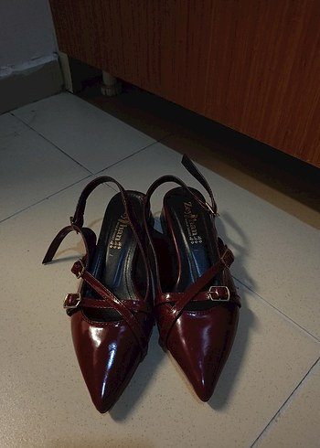 Bordo Tokalı Topuklu Kadın Ayakkabı - Görsel 4