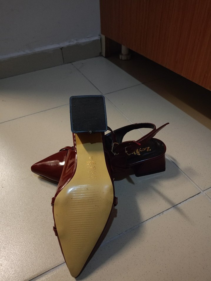 Bordo Tokalı Topuklu Kadın Ayakkabı - Görsel 5