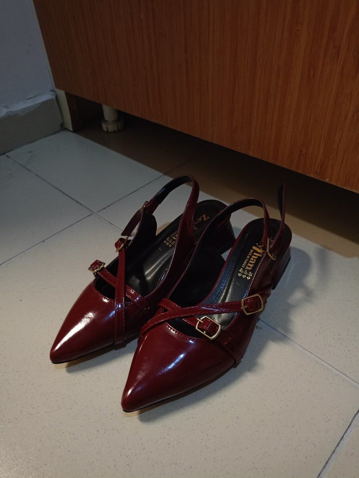 Bordo Tokalı Topuklu Kadın Ayakkabı - Görsel 3