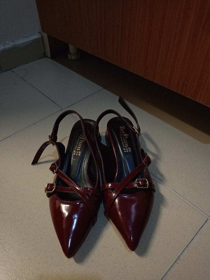 Bordo Tokalı Topuklu Kadın Ayakkabı - Görsel 4